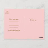 Blushing Roze & Gold Faux Folie Confetti Stippen Briefkaart (Achterkant)