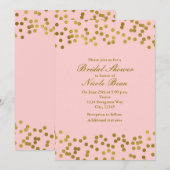 Blushing Roze & Gold Faux Folie Confetti Stippen Kaart (Voorkant / Achterkant)
