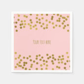 Blushing Roze & Gold Faux Folie Confetti Stippen Servetten (Voorkant)