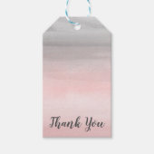 Blushing Roze & Grey Modern Waterverf Ombre Cadeaulabel (Voorkant)