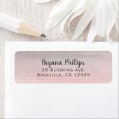 Blushing Roze & Grey Modern Waterverf Ombre Etiket (Insitu)