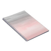 Blushing Roze & Grey Modern Waterverf Ombre Glam Notitieboek (Rechterzijde)