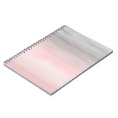 Blushing Roze & Grey Modern Waterverf Ombre Glam Notitieboek (Linkerzijde)