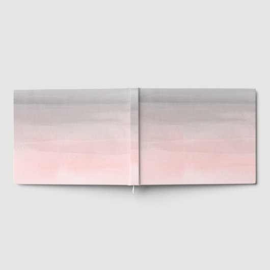 Blushing Roze & Grey Modern Waterverf Weddenschap Gastenboek (Volledig)