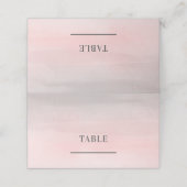 Blushing Roze Grijs Modern Waterverf Trouwtafel Plaatskaartje (Buitenkant ongevouwen)