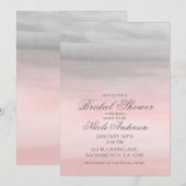 Blushing Roze Grijs Modern Waterverf Vrijgezellenf Kaart (Voorkant / Achterkant)