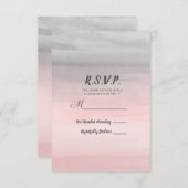 Blushing Roze & Grijs Moderne Waterverf RSVP Antwo (Voorkant / Achterkant)