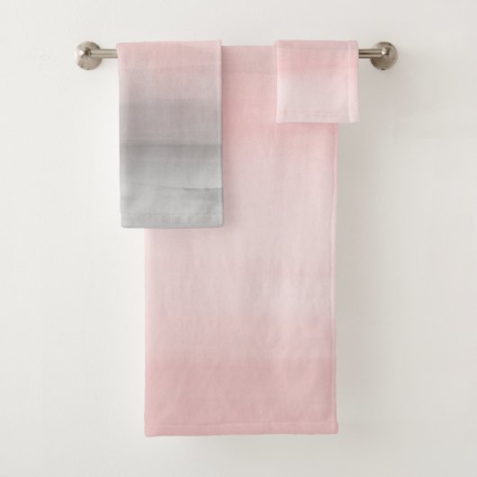 Blushing roze & grijze moderne Waterverf meisje gl Bad Handdoek (Insitu)