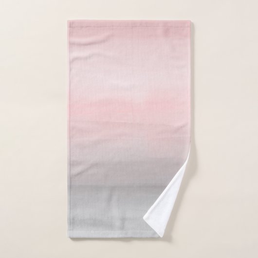Blushing roze & grijze moderne Waterverf meisje gl Bad Handdoek (Handdoek)