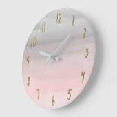 Blushing roze & grijze moderne Waterverf meisje gl Grote Klok (Hoek)