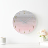 Blushing roze & grijze moderne Waterverf meisje gl Grote Klok (Huis)