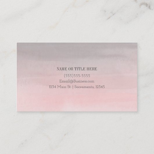 Blushing roze & grijze moderne Waterverf meisje gl Visitekaartje (Achterkant)