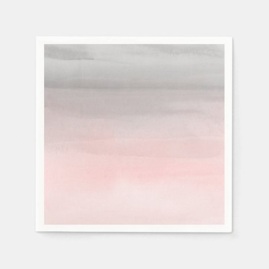 Blushing roze grijze moderne Waterverf ombre chic Servet (Voorkant)