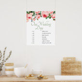 Blushing Roze Poster voor de planning van het huwe (Keuken)