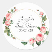 Blushing Roze Ronde Sticker (Voorkant)