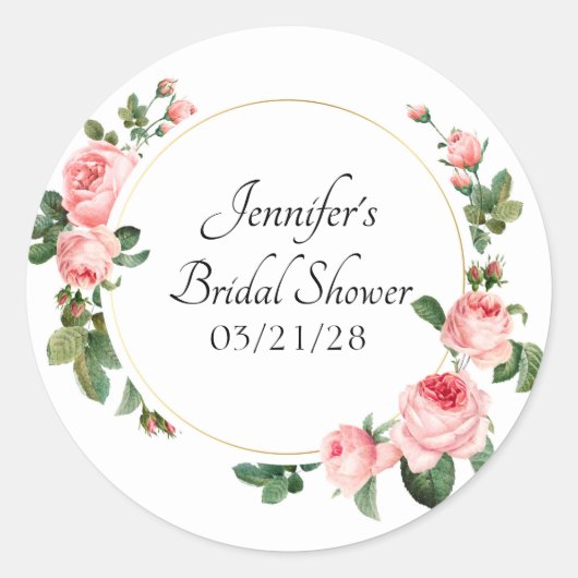 Blushing Roze Ronde Sticker (Voorkant)