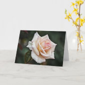 Blushing Roze Rose Art Kaart (Gele Bloem)