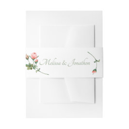 Blushing roze Rose Elegant Weddenschap Uitnodigingen Wikkel