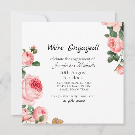 Blushing roze Rose Engagement Party (Achterkant)