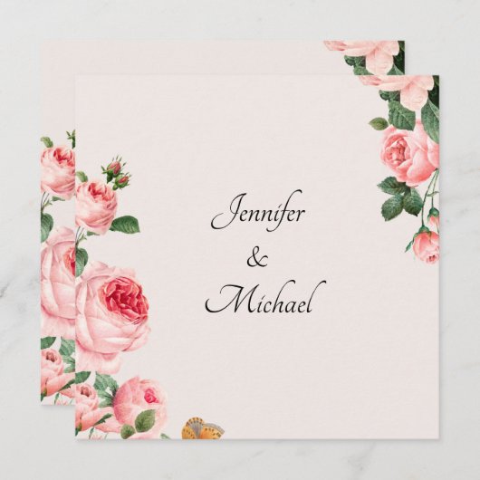 Blushing roze Rose Engagement Party (Voorkant / Achterkant)