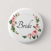 Blushing roze roze bride ronde button 5,7 cm (Voorkant)
