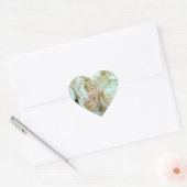 Blushing roze rozen: "Liefde! Bloemen!" Hart Sticker (Envelop)