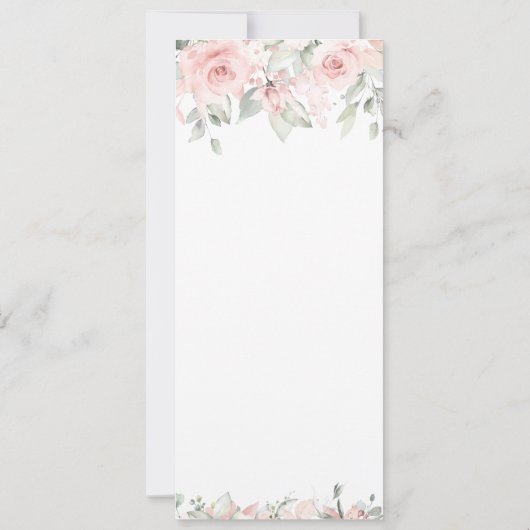 Blushing Rozen 2 Wedding Invitation Suite Aankondiging (Achterkant)