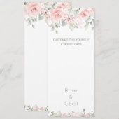 Blushing Rozen 2 Wedding Invitation Suite Aankondiging (Voorkant / Achterkant)