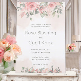 Blushing Rozen 2 Wedding Invitation Suite Kaart