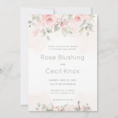 Blushing Rozen 2 Wedding Invitation Suite Kaart (Voorkant)