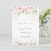 Blushing Rozen 2 Wedding Invitation Suite Kaart (Staand voorkant)