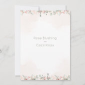 Blushing Rozen 2 Wedding Invitation Suite Kaart (Achterkant)