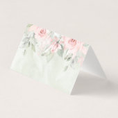 Blushing Rozen Bruiloft Gast Tafel Zitplaatsen Kaa Kaart (Achterkant)