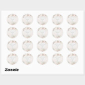 Blushing Rozen Bruiloft Kleine Ronde Sticker (Vel)