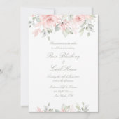 Blushing Rozen Matte White Background Weddenschap Kaart (Voorkant)