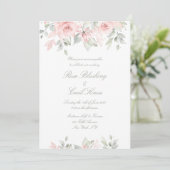 Blushing Rozen Matte White Background Weddenschap Kaart (Staand voorkant)