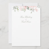 Blushing Rozen Matte White Background Weddenschap Kaart (Achterkant)