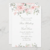 Blushing Rozen Matte White Background Weddenschap Kaart (Voorkant / Achterkant)