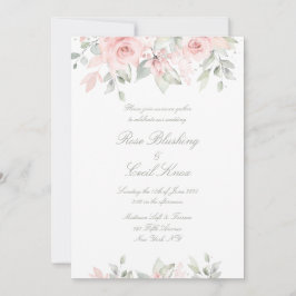 Blushing Rozen Matte White Background Weddenschap Kaart