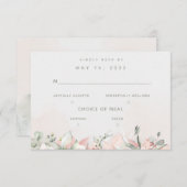 Blushing Rozen Weddenschap 2 maaltijdkeuze RSVP (Voorkant / Achterkant)