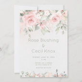 Blushing Rozen Wedding Invitation Suite Kaart (Voorkant)