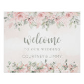 Blushing Rozen Welkom op onze bruiloft Perfect Poster (Voorkant)