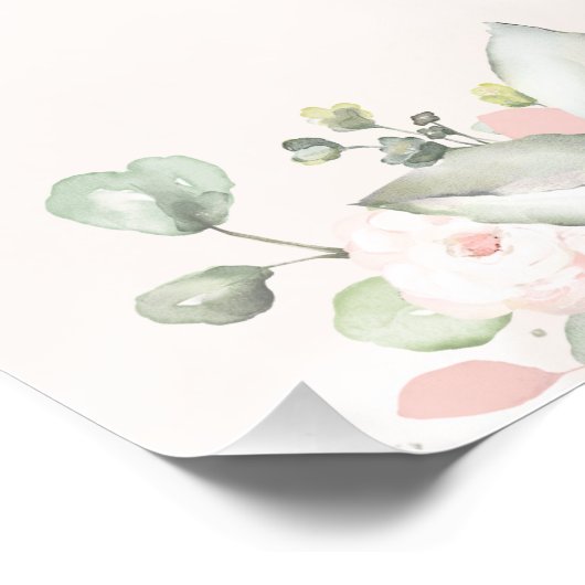 Blushing Rozen Welkom op onze bruiloft Perfect Poster (Hoek)