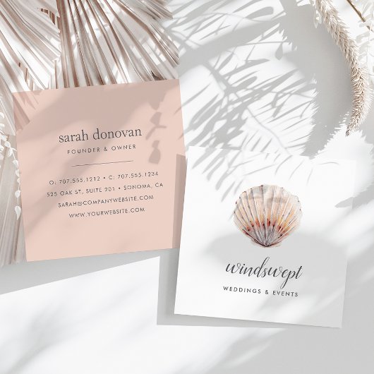 Blushing Shell Vierkante Visitekaartje