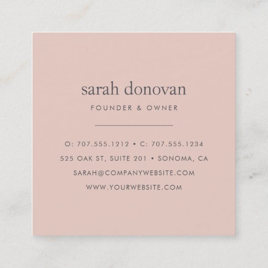 Blushing Shell Vierkante Visitekaartje (Achterkant)