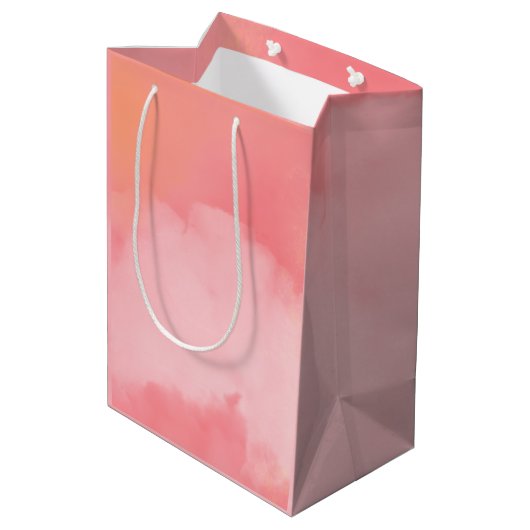 Blushing Sky Wolken Gift Bag Medium Cadeauzakje (Achterkant Gekanteld)