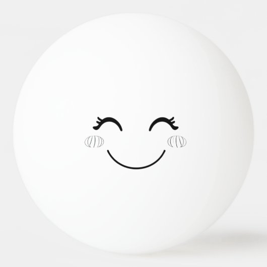 Blushing Smile Face Ping Pong Ball (Voorkant)