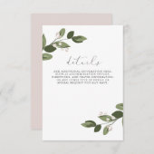 Blushing Sprigs Details met Roze Rug Informatiekaartje (Voorkant / Achterkant)