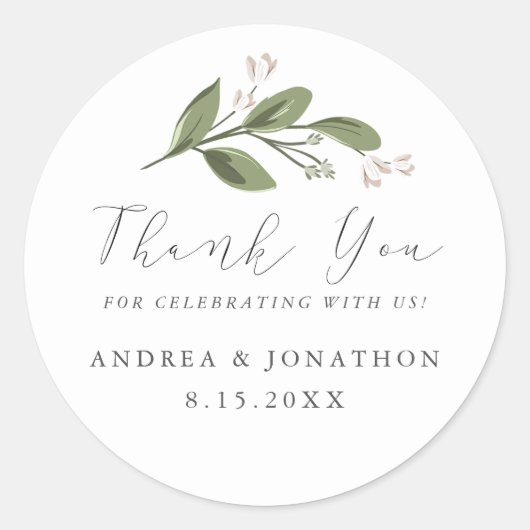 Blushing Sprigs Favor Sticker (Voorkant)