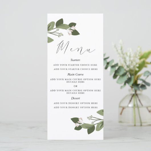 Blushing Sprigs Menu Card (Staand voorkant)